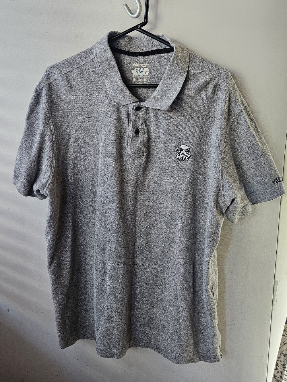 Disney Parks Star Wars Gray Polo Short Sleeve Shirt Stromtroopers Logo XL